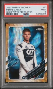 2021 Topps Chrome F1 Pierre Gasly /50 Gold Wave Refractor Portrait #13 PSA 9 - Picture 1 of 3