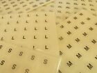 Mens Clothes Size Stickers Black on Clear Round Self-Adhesive Clothing Labels