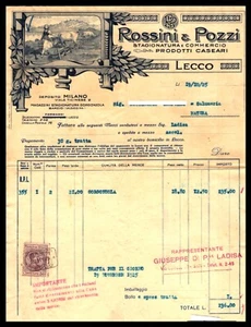 GF0207 - Fattura: Rossini e Pozzi - Prodotti caseari - Lecco 1925 - Picture 1 of 1