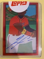 2021 Topps Keith Shore 1989 Bowman X Ronald Acuna Jr. On Card Auto Red 08/10