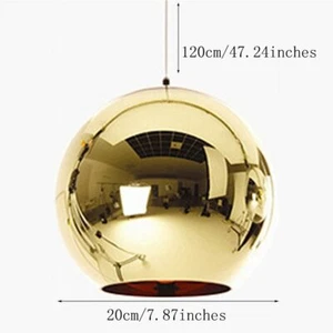 Huahan Haituo suspension boule miroir moderne en verre gold 20cm E27 *NEUF* - Imagen 1 de 2