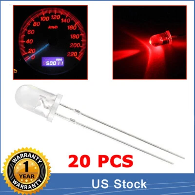 20X Red 5mm Mini LED Bulbs Instrument Cluster Panel Backlight Gauge Dash Lights - Image 1 of 4