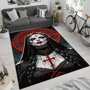Satan Rug, Gothic Home Rug,Church Sister Rug,Lucifer Rug,Horror  For Satanic Rug - Picture 1 of 9