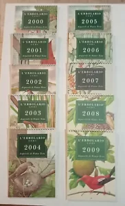 lotto 10 calendari usati L'Erbolario, 2000-2009, illustrati da Franco Testa - Foto 1 di 1