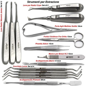 Kit per Estrazione Dente Dentale Chirurgia Orale Leve per Radici Pinza Adson CE - Imagen 1 de 10