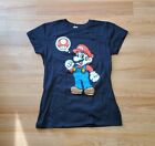 Vintage Mario Shirt Womens Large Black Mushroom baby tee y2k gamer Nintendo 