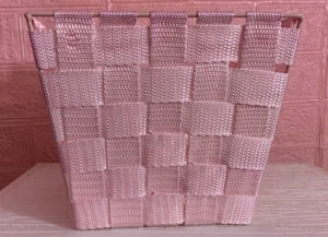 Pink Blush Fabric Woven Storage Baskets Tote Hamper Box Home Decor Toy Organizer - Picture 1 of 5