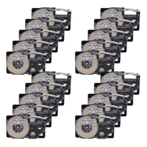 20PK Black on Clear Tape Cartridge XR-9X for Casio KL-60 EZ Label Printer - Picture 1 of 10