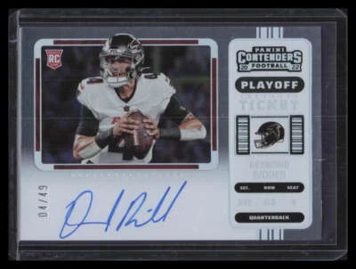 2022 Panini Contenders Playoff Ticket 114b Desmond Ridder Rookie Auto 4/49 - Image 1 of 2