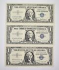 (3) 1957 A B Silver Certificate $1 Blue Seal - Uncirculated Us Paper Money *0801