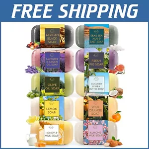 Luxurious 10-Piece Vegan Soap Set for Men & Women - Exfoliating & Moisturizing - Picture 1 of 9