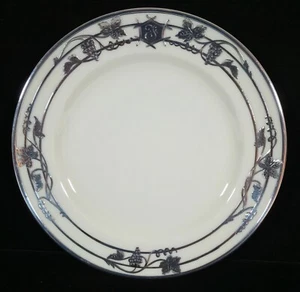 RARO ANTIGUO LENOX BELLEEK PLATA SUPERPOSICIÓN 7.25" ANILLO Y HOJA PATRÓN PLACA COMO NUEVO - Imagen 1 de 6