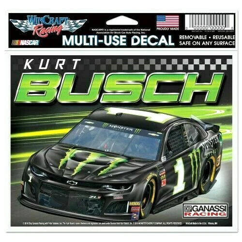  KURT BUSCH #1 MONSTER ENERGY 4.5" X 5.5" CALCOMANÍA MULTIUSO WINCRAFT ENVÍO GRATUITO Foto 1 de 1