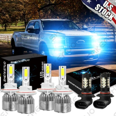 For Ford F250 F350 F450 2005-2019 - 6x Combo LED Headlight Fog Light Bulbs 8000K - Image 1 of 4