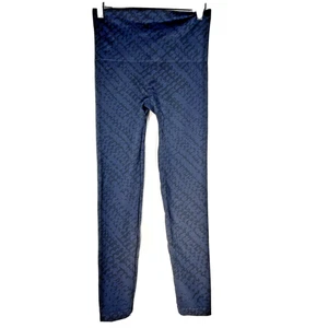 SPANX Gr. Large L blau Pull On Leggings Seitennaht Schrittlänge geometrisches Muster - Bild 1 von 7