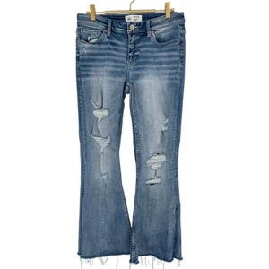BKE Payton Mid Rise Flare Jeans Women's Size 27 x 29.5" Medium Wash Distressed - Picture 1 of 10
