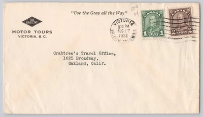 Victoria, B.C., Gray Line Motor Tours cubierta publicitaria, — 1932 — 1¢ Foto 1 de 2
