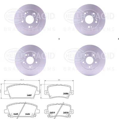 HELLA Pagid Set de Freins Avant + Arrière Convient pour Honda Civc 8 VIII FN FK - Photo 1/4