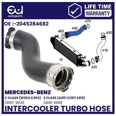 TURBO INTERCOOLER HOSE PIPE FOR MERCEDES C E CLASS W204 W212 2045284682 - Image 1 of 4