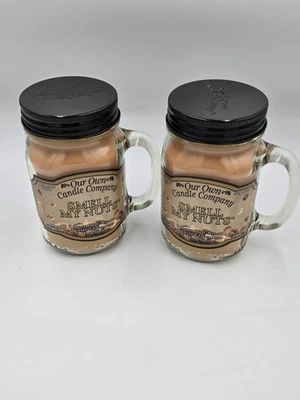 Lote de 2 velas Our Own Candle Company Smell My Nuts perfumadas tarro de albañil de 13 oz Foto 1 de 4