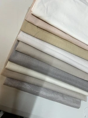 10 pcs half metre ,remnants mixed lot craft material@ £19.99 natural tones linen - Image 1 of 4