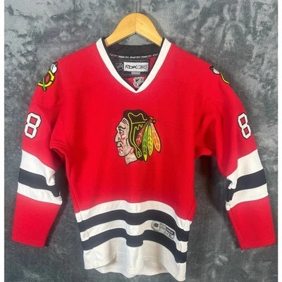 Camiseta deportiva Y2K Reebok Chicago Blackhawks Patrick Kane cosida/cosida juvenil L/XL Foto 1 de 4