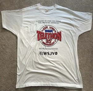 Vintage Jerry Lewis MDA Telethon 25th Anniversary Shirt XXL 28 WSJV ABC - Bild 1 von 4