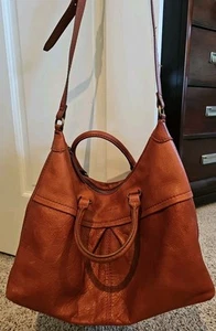 American Leather Co Crossbody Satchel Purse Brown Leather 13.5"x9.5"x4.25" - Picture 1 of 13