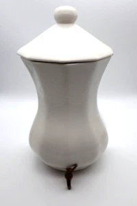 Vtg Wall Mounted Water Tank Lavabo Reservoir Brass Tap Spigot White Ceramic - Picture 1 of 6