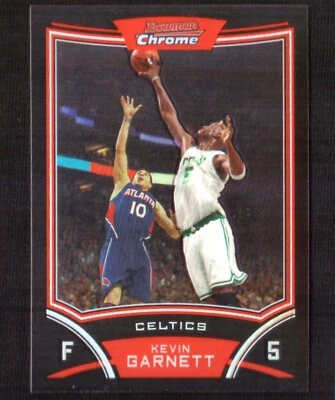 2008-09 Bowman cromo Kevin Garnett #5 refractor negro/499 Boston Celtics Foto 1 de 2