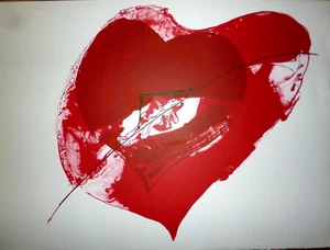 Paul Rebeyrolle lithographie art abstrait abstraction abstract art Coeur Ouvert - Picture 1 of 1