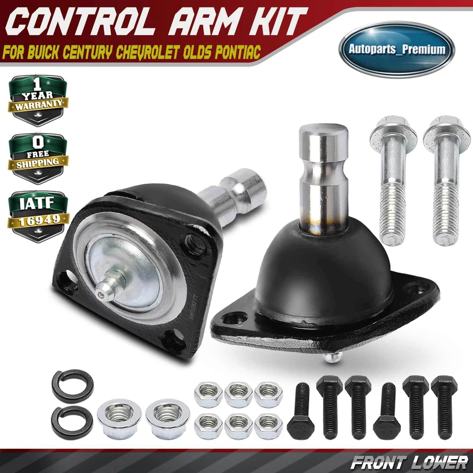 Junta rótula de suspensión inferior delantera de 2 piezas para Buick Century Chevrolet Olds Pontiac Foto 1 de 4