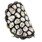 3.88Cts Genuine Old Mine Rose Antique Cut Diamond Silver Victorian Ring Jewelry