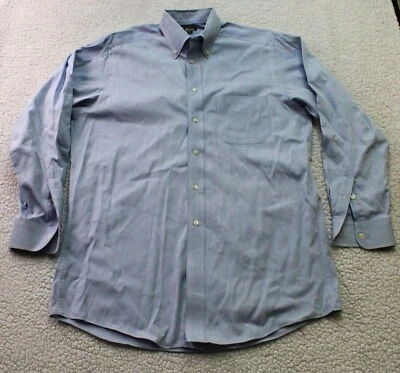 Camisa Michael Reed abotonada para hombre 15,5/33 azul manga larga Foto 1 de 4