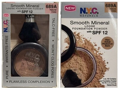 NYC  New York 689A Natural Deep Smooth Mineral Loose Foundtion Powder 2 “PACK” - Image 1 of 4