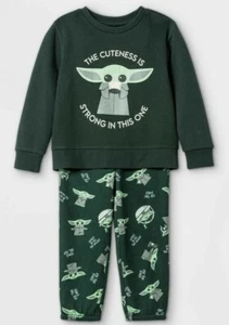 Disney Baby Yoda Toddler Boys Sweatshirt Pant Shirt Outfit Mandalorian 4T Grogu - Picture 1 of 2