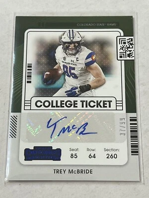 TREY McBRIDE 2022 CHRONICLES CONTENDERS COLLEGE TICKET RC SP AUTO /99 CARDINALS! - Image 1 of 3