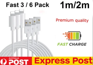 3X Fast USB Cable Charger cord Charging For Apple iPhone 7 8 X 11 12 13 14 ipad - Picture 1 of 6