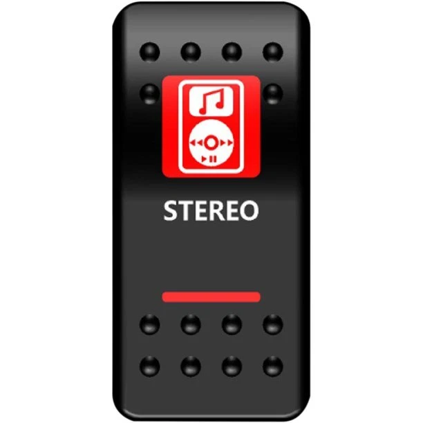 UTV LED STEREO SOUNDBAR SYSTEM SINGLE THROW ROCKER SWITCH RED - Image 1 of 1