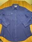 Vintage Chute #1 Mens 17x34,35 Long Sleeve Blue Purple Snap Cowboy Western Shirt