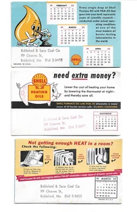 1950s Shell Dealer Heating Oil Advertising Calendar Blotters Biddeford Saco Coal - Picture 1 of 2