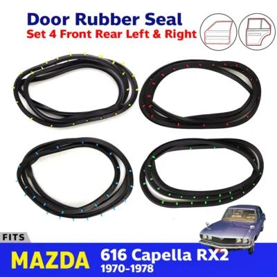 Door Weatherstrip Rubber Seal Set 4 Fits Mazda 616 618 Capella RX2 1970-78 P09 Foto 1 de 4