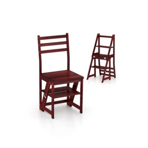 3-in-1 Home Ladder Chair Display Plants Stand Kitchen Office Foldable Step Stool - Picture 1 of 10