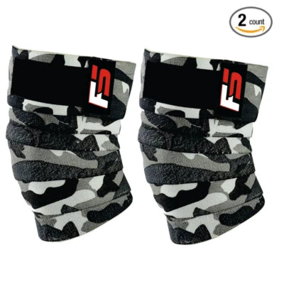 FIGHTSENSE Gym Weight lifting Knee Wraps Bandage Straps Guard Powerlifting Pair - Image 1 of 2