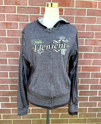 Element Skateboards Floral & Grey Hoodie Women's Reversible Jacket Size XL RARE - Image 1 of 4