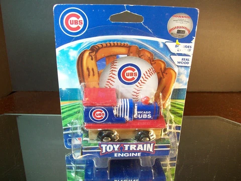Thomas Chicago Cubs Toy Train Engine 2016 Masterpieces Inc. Wooden Magnetic Cover