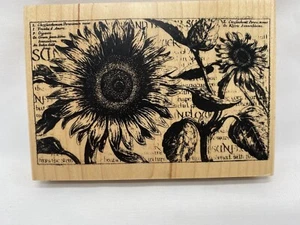 Estampilla de goma de madera 92249 estampada de girasoles Inkadinkado NUEVA - Imagen 1 de 4