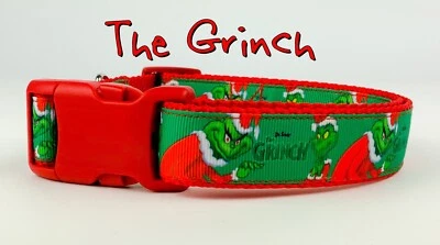 Christmas dog collar handmade adjustable buckle 1" or 5/8" wide or leash
