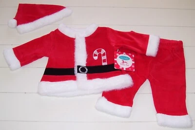 Bon Bebe 3 ПК Санта костюм шляпа рубашка куртка брюки Рождественский наряд 0-3 М, 3-6 М - Изображение 1 из 4