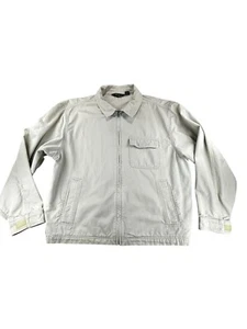 Vtg Eddie Bauer Jacket Full Zip Light Beige Mens L Chore Workwear Barn - Picture 1 of 8